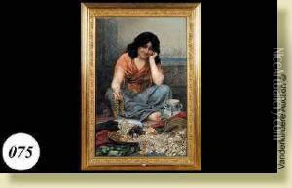 La Belle Ottomane Oil Painting - Edouard Bernard Debat-Ponsan