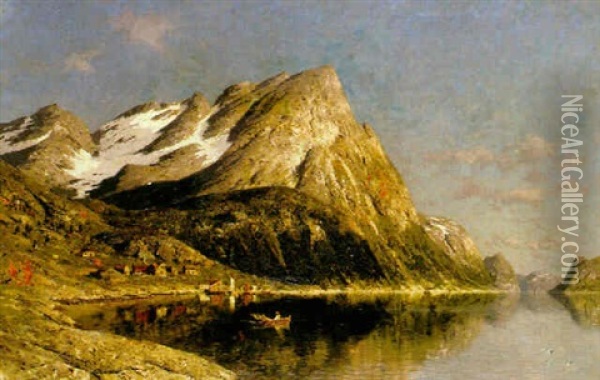 Vardag Vid Fjorden Oil Painting - Adelsteen Normann