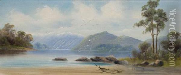 South Island Landscape Oil Painting - Edmund Henry Garrett