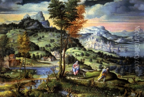 Die Flucht Nach Agypten Oil Painting - Lucas Cranach the Elder