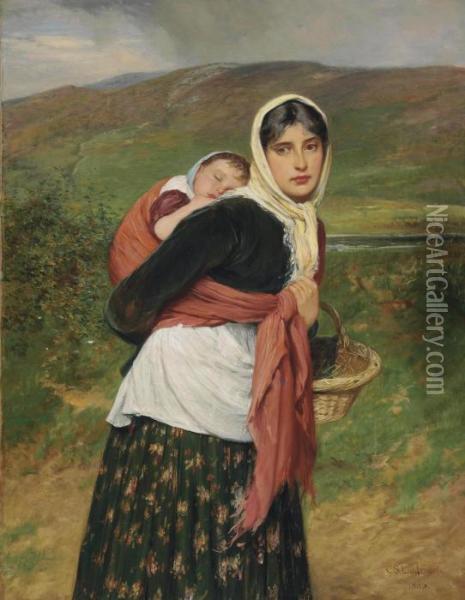 Returning From Market Oil Painting - Charles Sillem Lidderdale