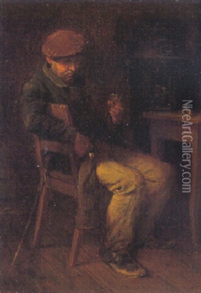 Ein Guter Tropfen Oil Painting - Hugo Wilhelm Kauffmann