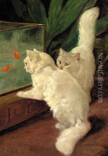 A tempting delicacy Oil Painting - Arthur Heyer