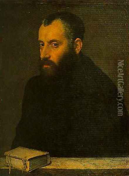 Portrait of a Gentleman with a Book Oil Painting - Giovanni Battista Moroni