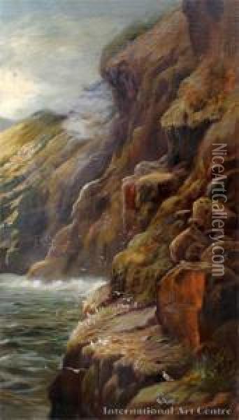 Coastal Scene Oil Painting - Ernest William Christmas
