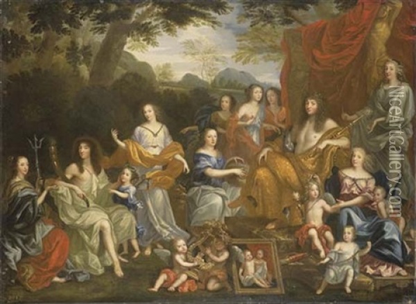La Famille De Louis Xiv Oil Painting - Jean Nocret