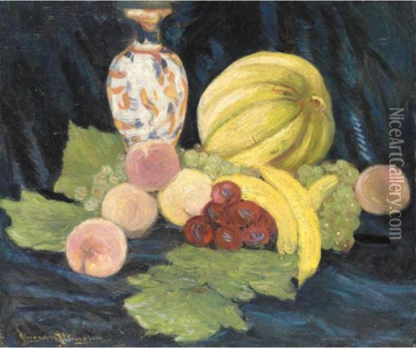 Still Life With Fruits Oil Painting - Alexander Altmann