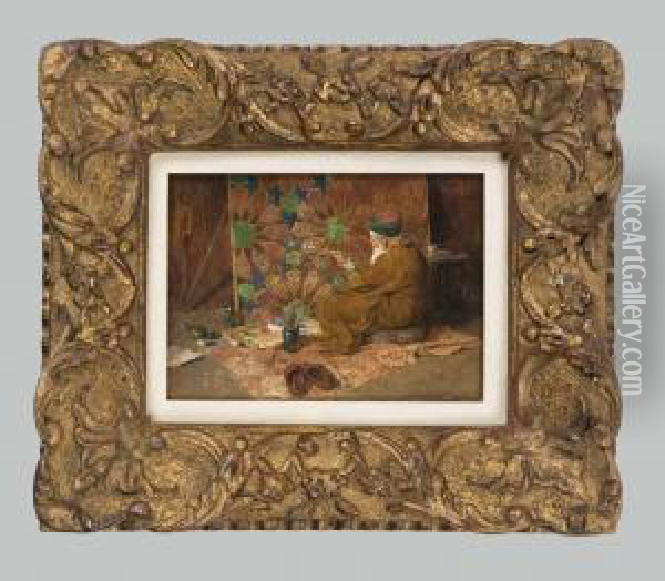 Orientalischer Maler Im Interieur Oil Painting - Rudolf Otto Von Ottenfeld