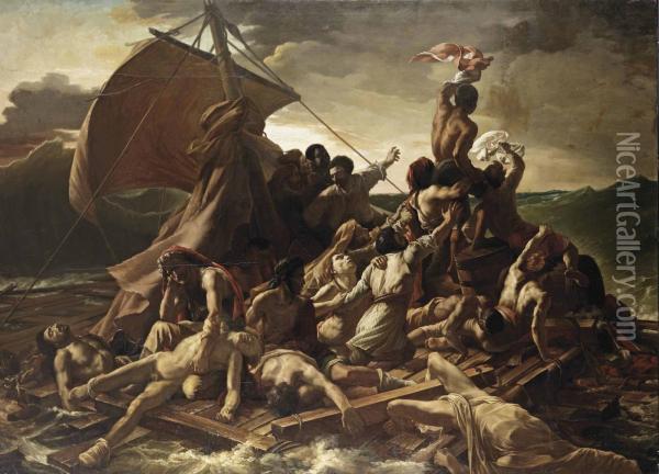The Raft Of The Medusa Oil Painting - Victor Bachereau Reverchon