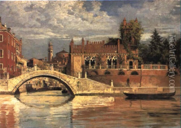 Palazzo Papadopolli, Venice Oil Painting - Antonietta Brandeis