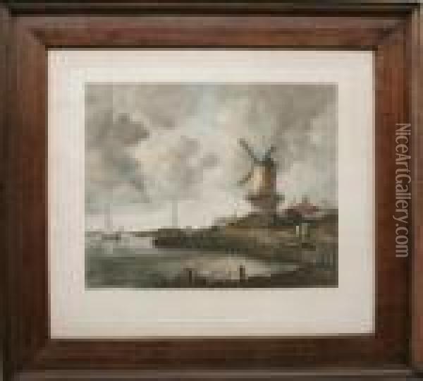 Paisaje Holandes Con Molino Oil Painting - Jacob Van Ruisdael