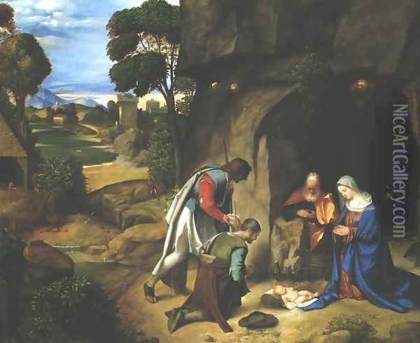 Adoration of the Shepherds Oil Painting - Giorgione