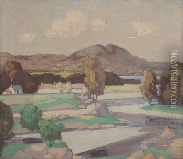 A Lowland Landscape Oil Painting - Alexander Gordon Sinclair