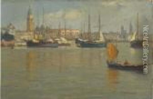 Venezia, Bacino Di San Marco Oil Painting - Pietro Fragiacomo