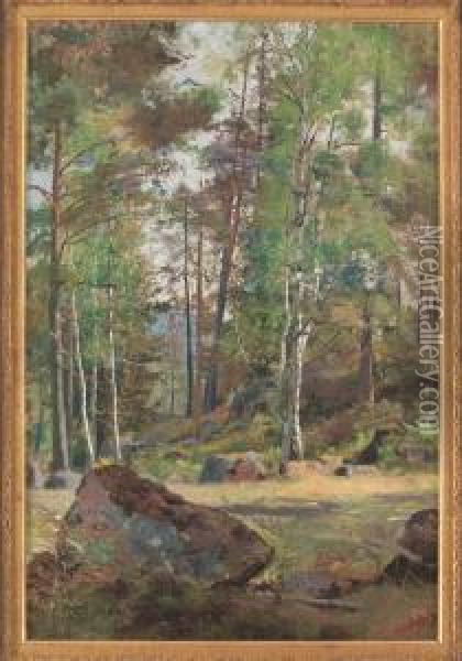 Skogsglantan Oil Painting - Herman Norrman