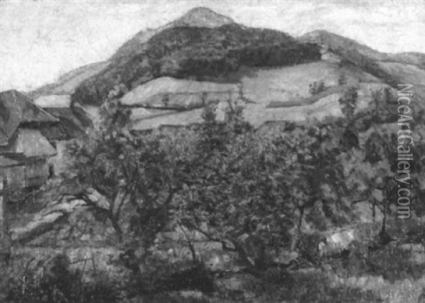 Landschaft Oberprechtal Oil Painting - Adolf Jutz