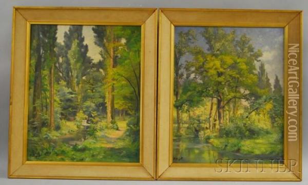Woodland Landscape Oil Painting - Frederic Ragot
