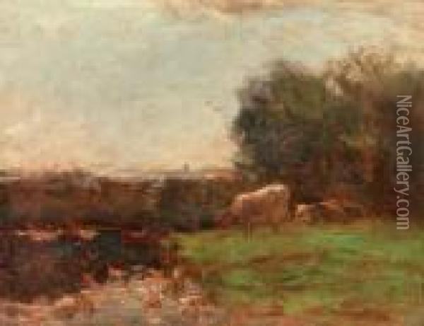 Cattle By The Waterside Oil Painting - Willem Maris