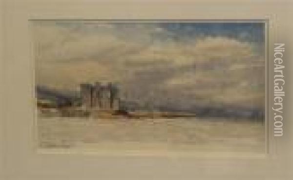Highland Castle And Harbour Oil Painting - Samuel Bough