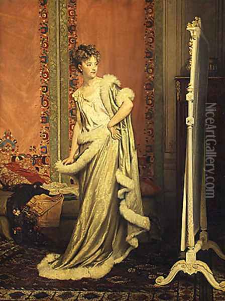 Before the Mirror 1873 Oil Painting - Pierre Paul Leon Glaize