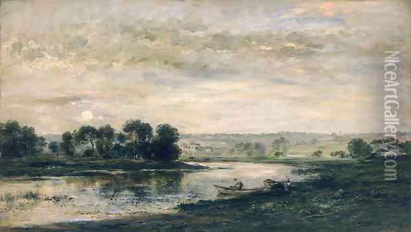 Evening on the Oise, 1872 Oil Painting - Charles-Francois Daubigny