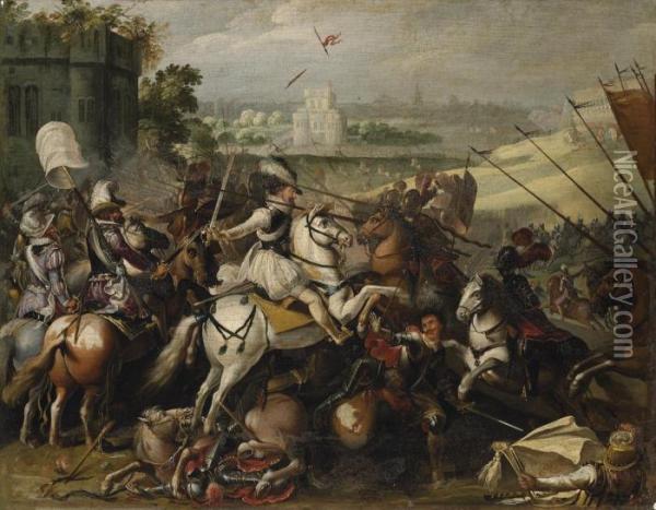 The Battle Of Arques Oil Painting - Pieter Snayers