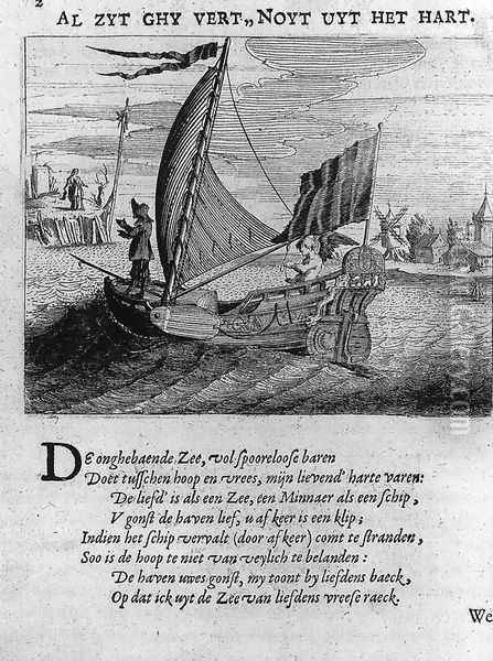 Illustration from the Minne-beelden 1634 Oil Painting - Jan Harmensz. Krul