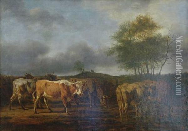 U Wodopoju Oil Painting - Friedrich Johann Voltz