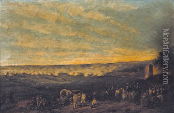 Scene De Bataille Napoleonienne Oil Painting - Jean Duplessis-Bertaux