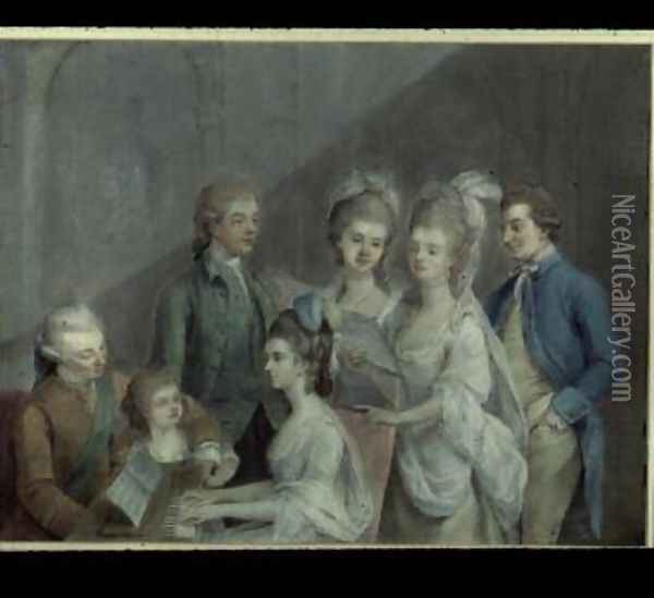 The family of Charles Schaw, 9th Baron Cathcart (1721-76) Oil Painting - Johann Zoffany