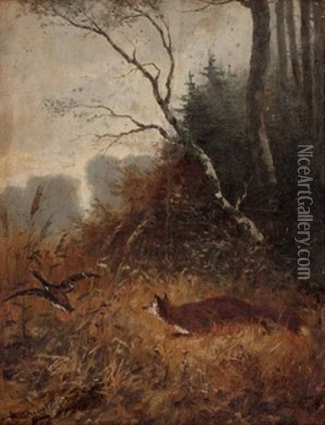 Fuchs Auf Entenjagd Oil Painting - Otto von Ruppert