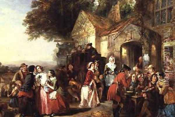 The Arrival of the Coach Oil Painting - Thomas Falcon Marshall