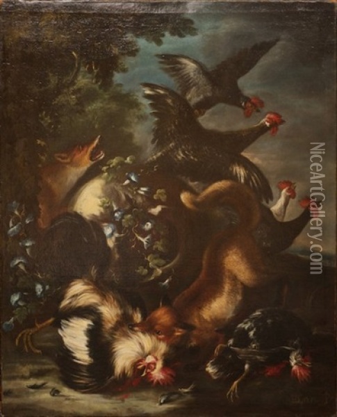 Les Renards Dans Le Poulailler Oil Painting - Jacopo.. Crivelli