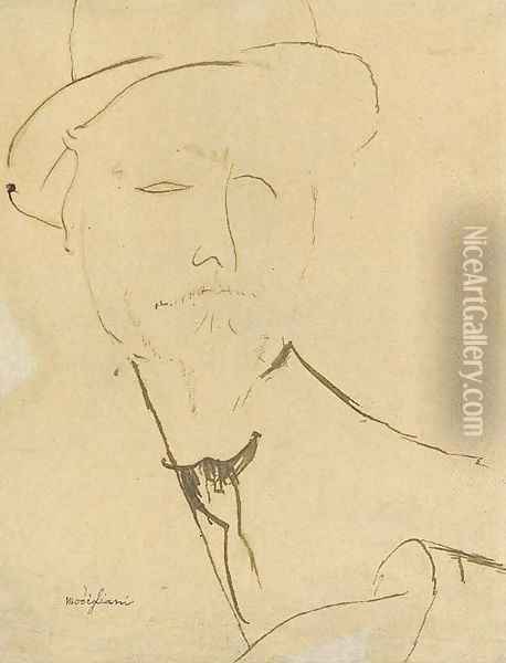 Portrait d'homme Oil Painting - Amedeo Modigliani