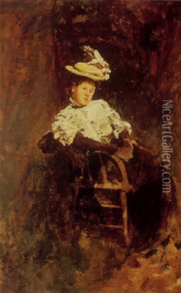 A Portrait Of A Seated Lady Oil Painting - John Bond Francisco