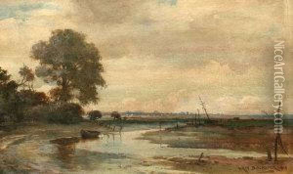 A River Estuary Oil Painting - William Kay Blacklock