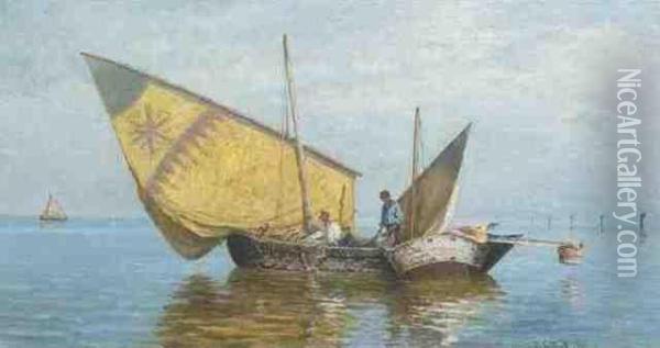 Fischerboote In Der Lagune Oil Painting - Emma Lutteroth