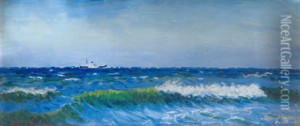 Sea Oil Painting - Wladimir (Wlodzimierz) Nalecz