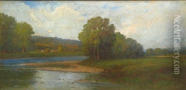 Stream Through Woods Oil Painting - Edward B. Gay