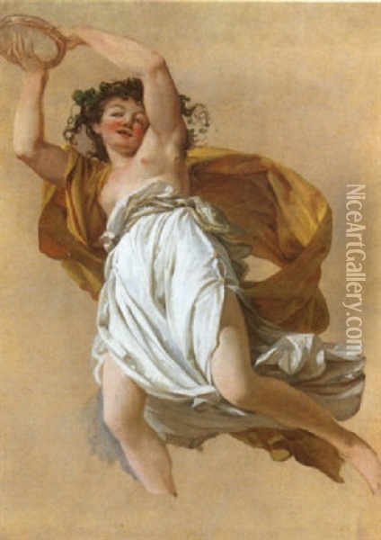 Bacchante Au Tambourin Oil Painting - Jacques Philippe Caresme
