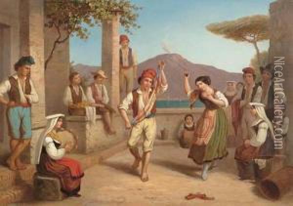 Danseurs A Naples Oil Painting - Charles Maurand