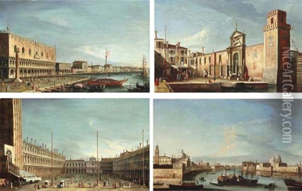 The Bacino Di San Marco, Venice, Looking East With The Doge's Palace And The Riva Degli Schiavoni Oil Painting -  Master of the Langmatt Foundation Views