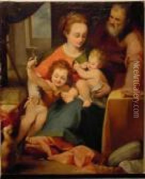 Holy Family With Infant Saint John The Baptist Oil Painting - Federico Fiori Barocci