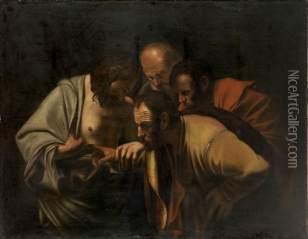 Der Unglaubige Thomas Oil Painting -  Caravaggio