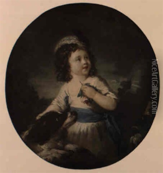 Portrait De Miss Nanette Thelluson, S-ur Du Premier Lord Rendlesham Oil Painting - Pierre Etienne Falconet