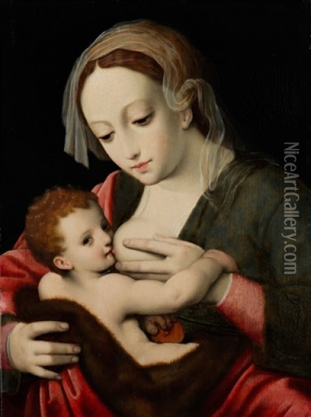 Madonna Und Kind Oil Painting - Cornelis van Cleve