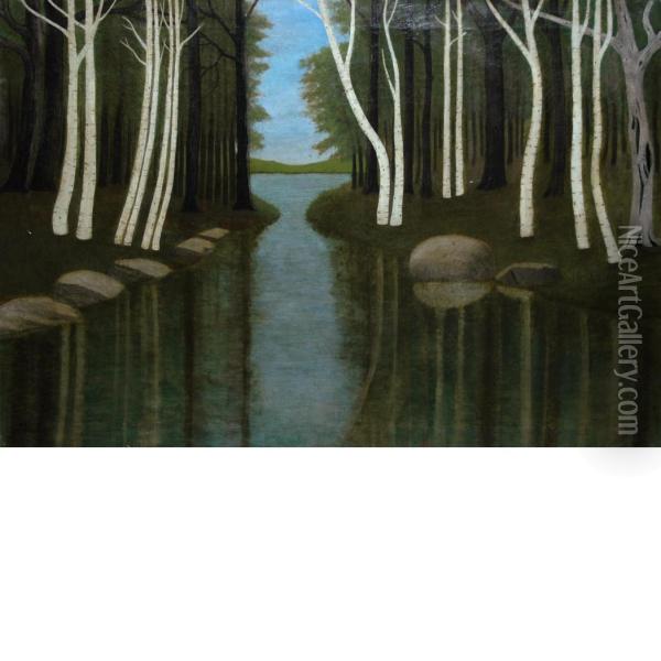 Birch Trees Oil Painting - Emile Pierre Branchard
