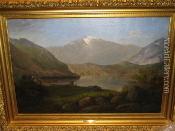 Indians In The Rockies Oil Painting - Robert S. Merrill