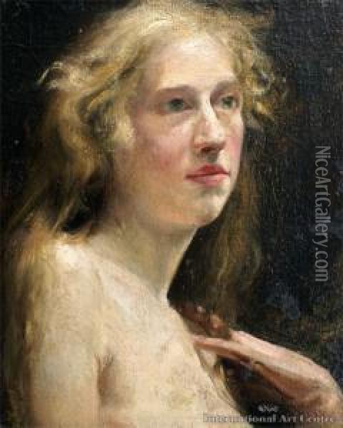 Untitled Portraiture Study Oil Painting - Charles Frederick Goldie