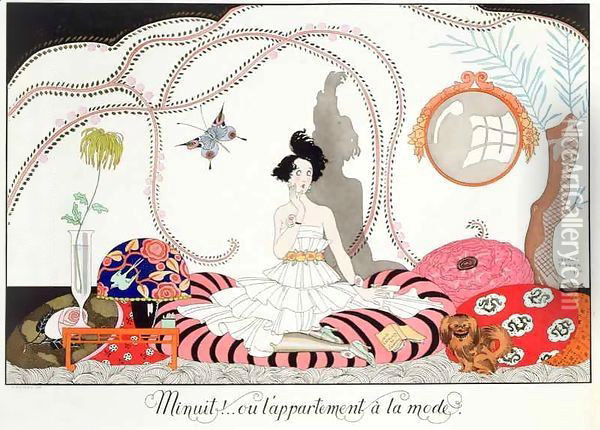 Midnight or The Fashionable Apartment Oil Painting - Georges Barbier